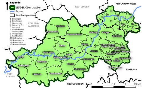 Leader Oberschwaben Bereichskarte